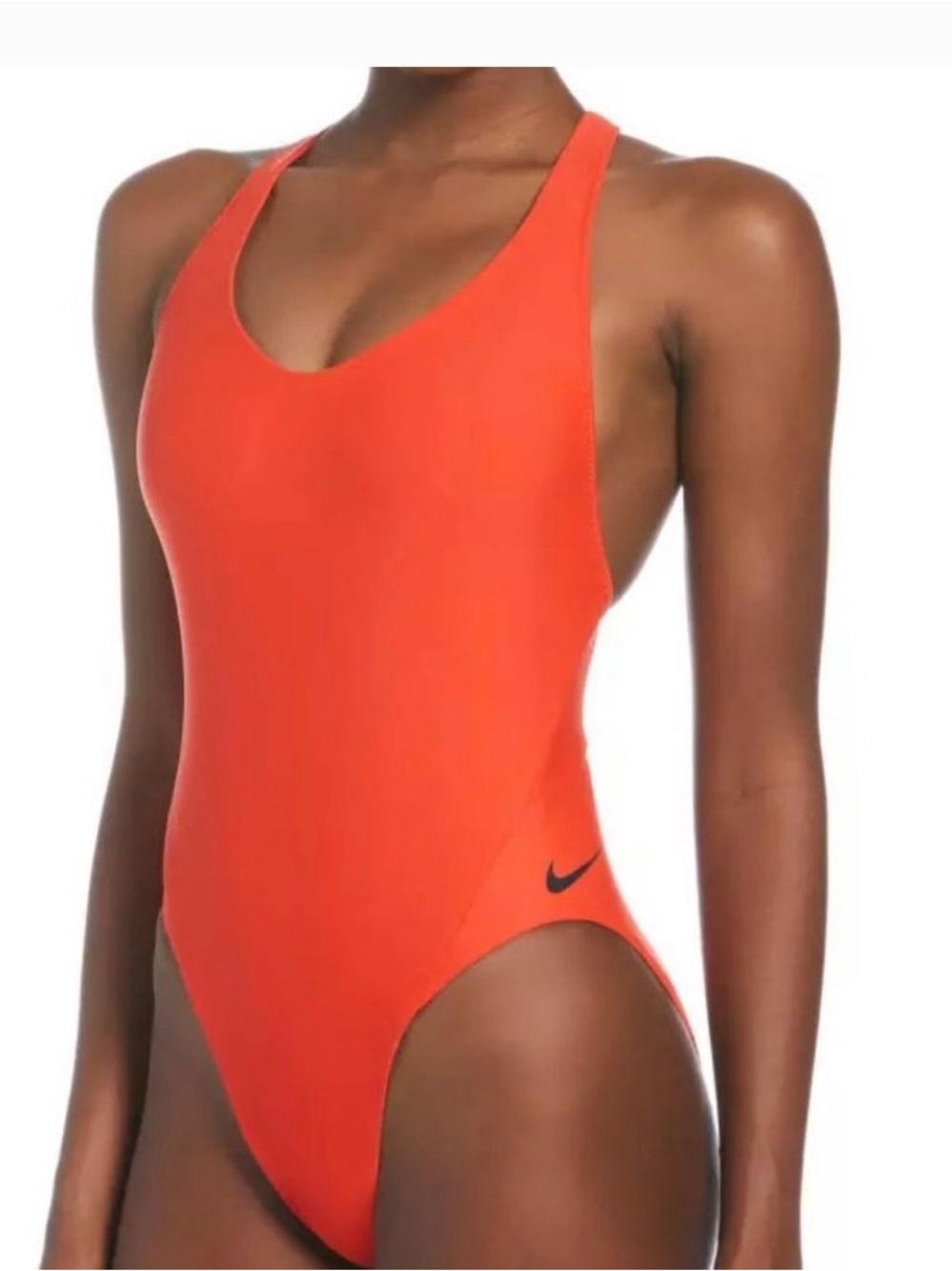 High leg Nike Swim red/orange T-back, anti slip one piece